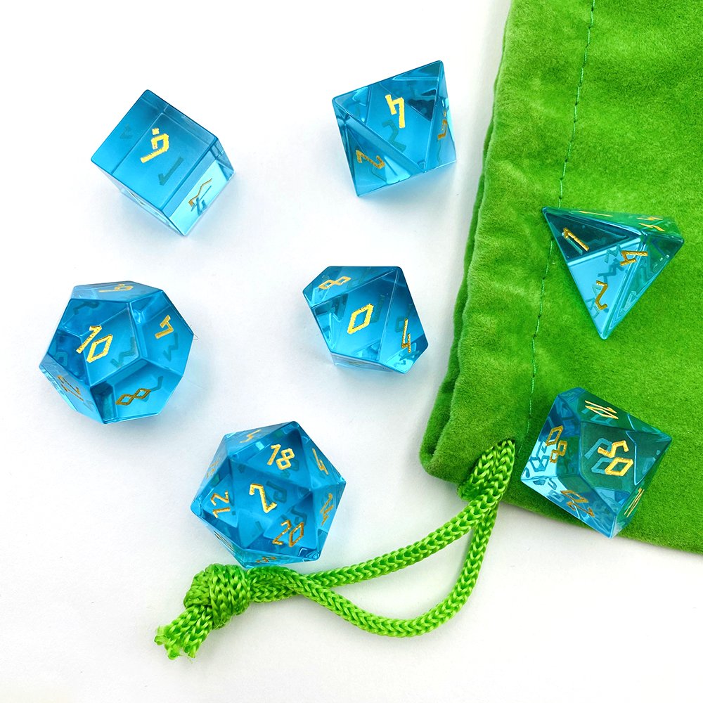 Factory Custom Polyhedral Dice Set Number Sharp Edge Natural Gemstone D20 Dice Set