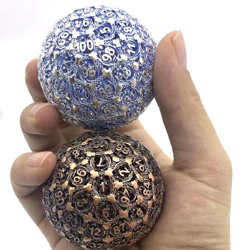 TRPG100 Multi-Shaped Polyhedral Zinc Alloy Hollow Metal Dice DND/ Dungeons Dragons/ Pathfinder Role-Playing Board Game