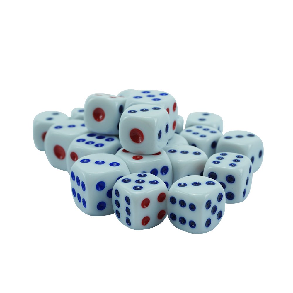 Board Game White Dice 16mm 6 Sides Customized Acrylic Engraved Round Corner Bulk Game Casino Accessories Factory