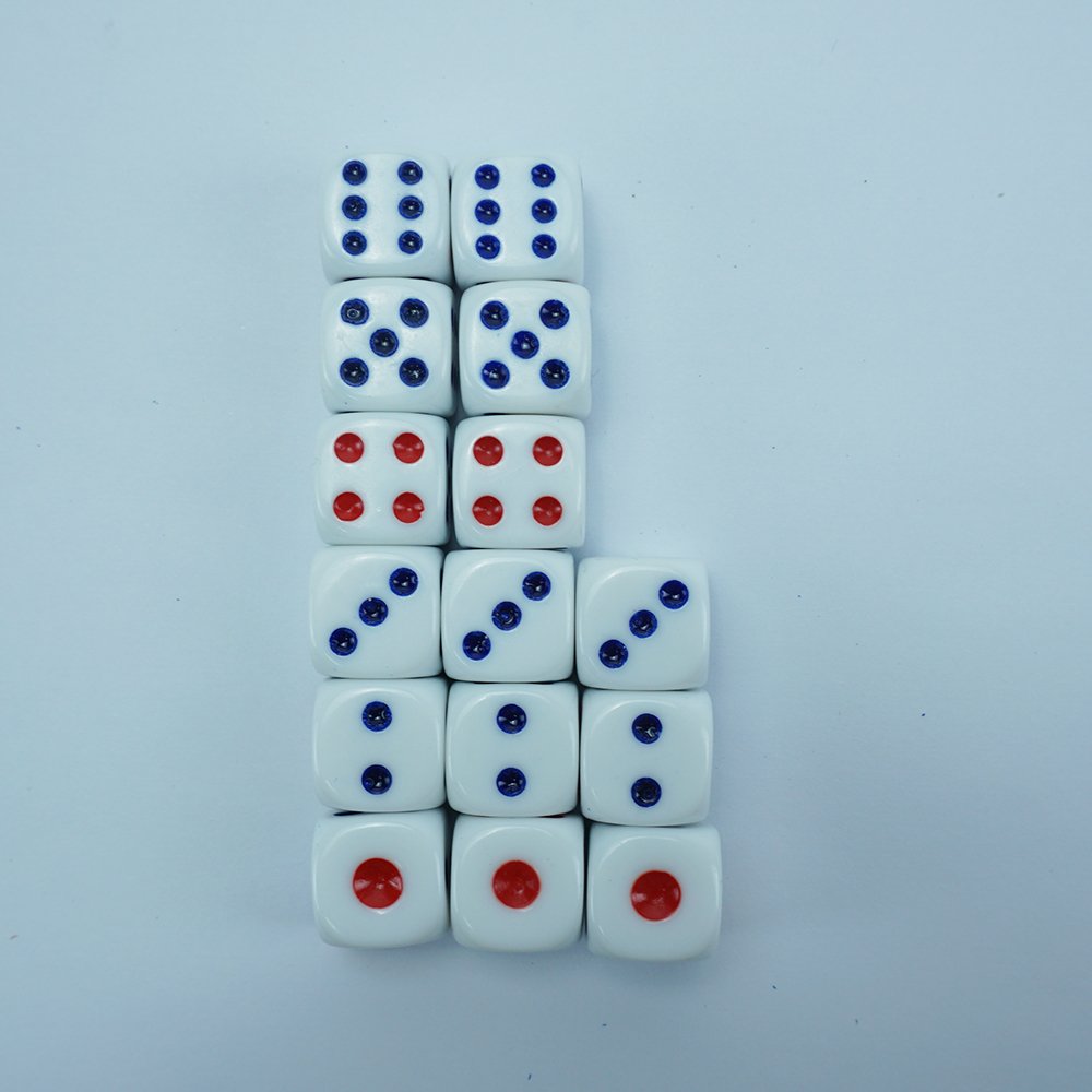 Board Game White Dice 16mm 6 Sides Customized Acrylic Engraved Round Corner Bulk Game Casino Accessories Factory