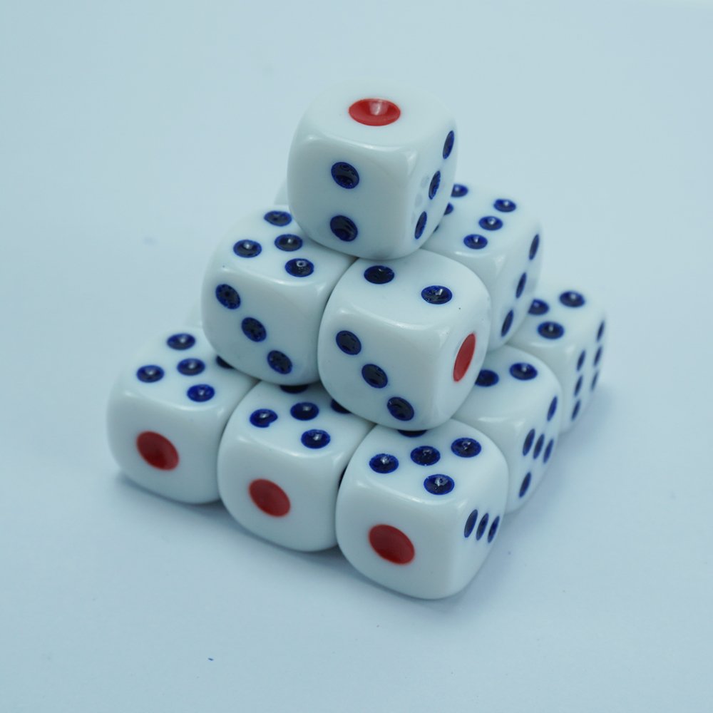 Board Game White Dice 16mm 6 Sides Customized Acrylic Engraved Round Corner Bulk Game Casino Accessories Factory