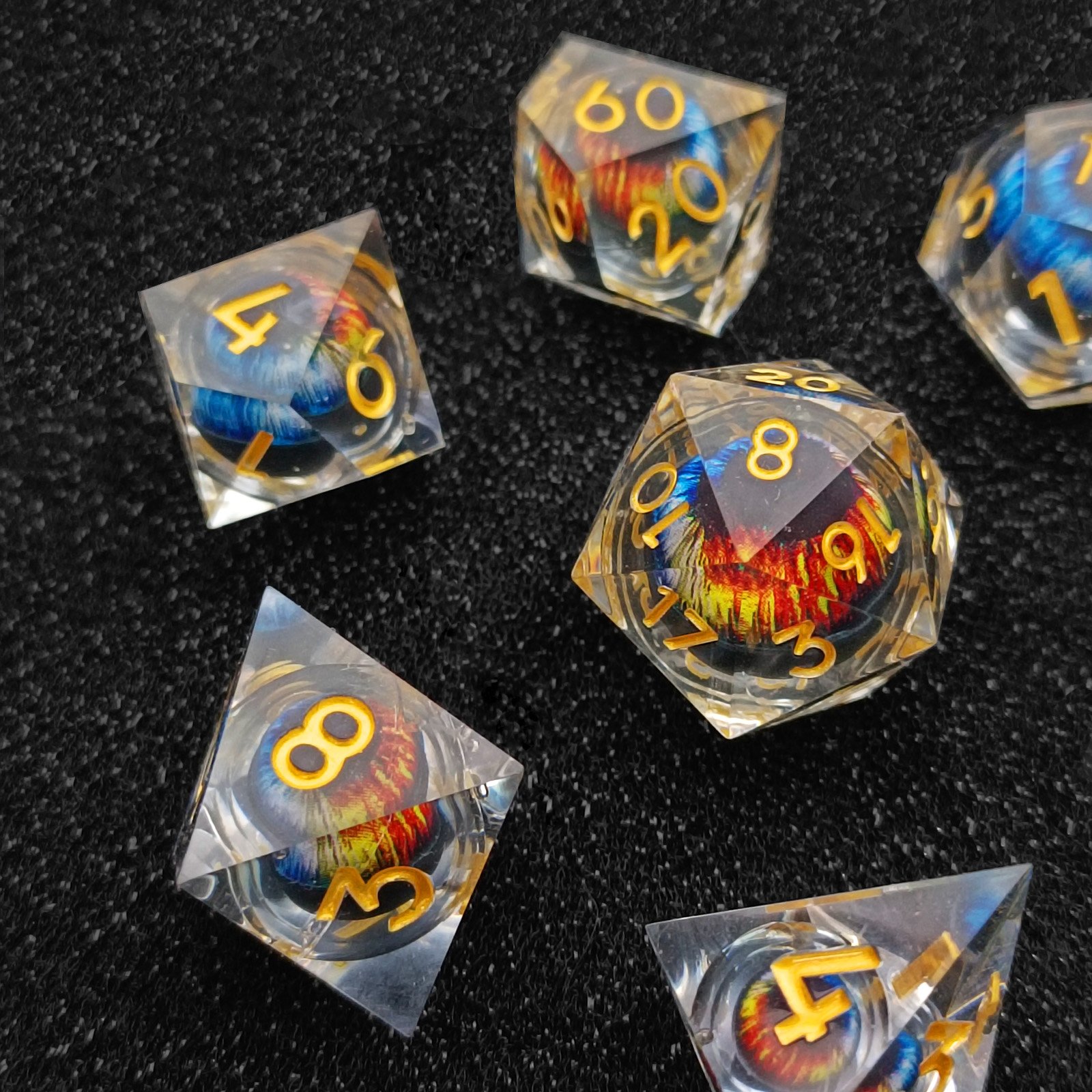 Colorful Troll Eyeball Polyhedral Dice RPG Team Teaching Tabletop Dice Accessories D&D Rolling Resin Dice