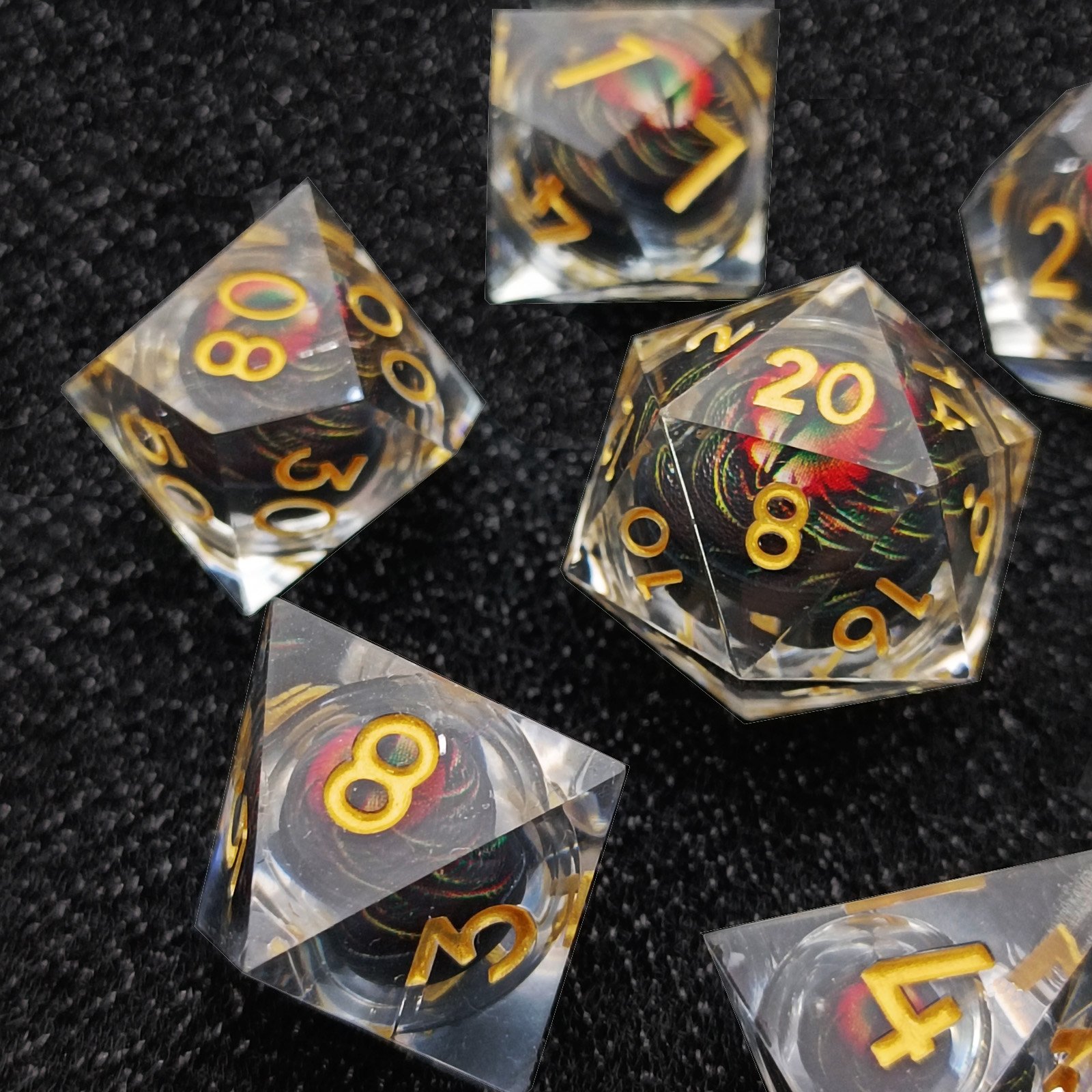 Colorful Troll Eyeball Polyhedral Dice RPG Team Teaching Tabletop Dice Accessories D&D Rolling Resin Dice
