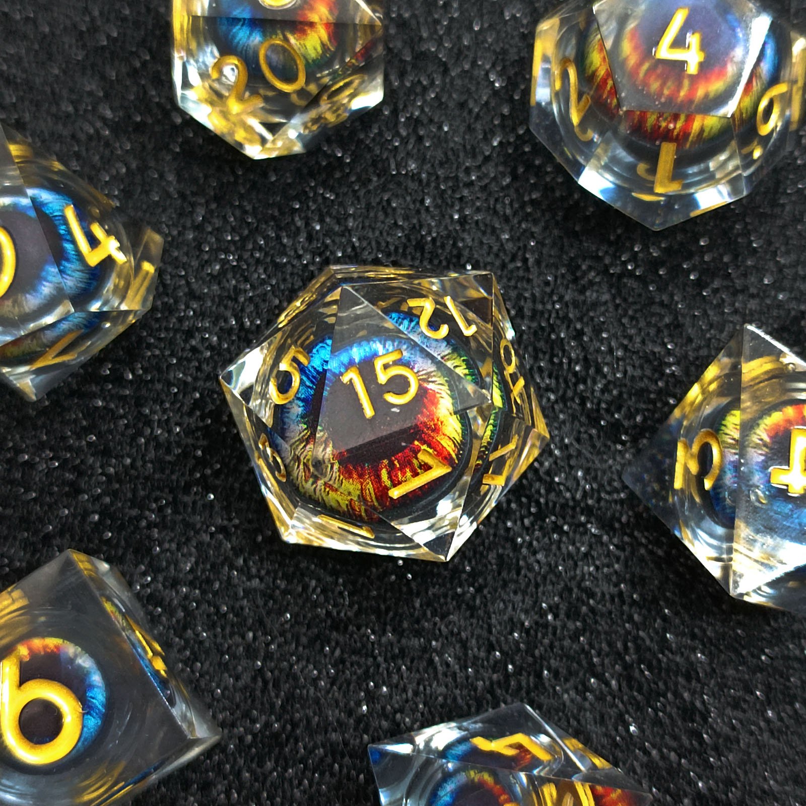 Colorful Troll Eyeball Polyhedral Dice RPG Team Teaching Tabletop Dice Accessories D&D Rolling Resin Dice