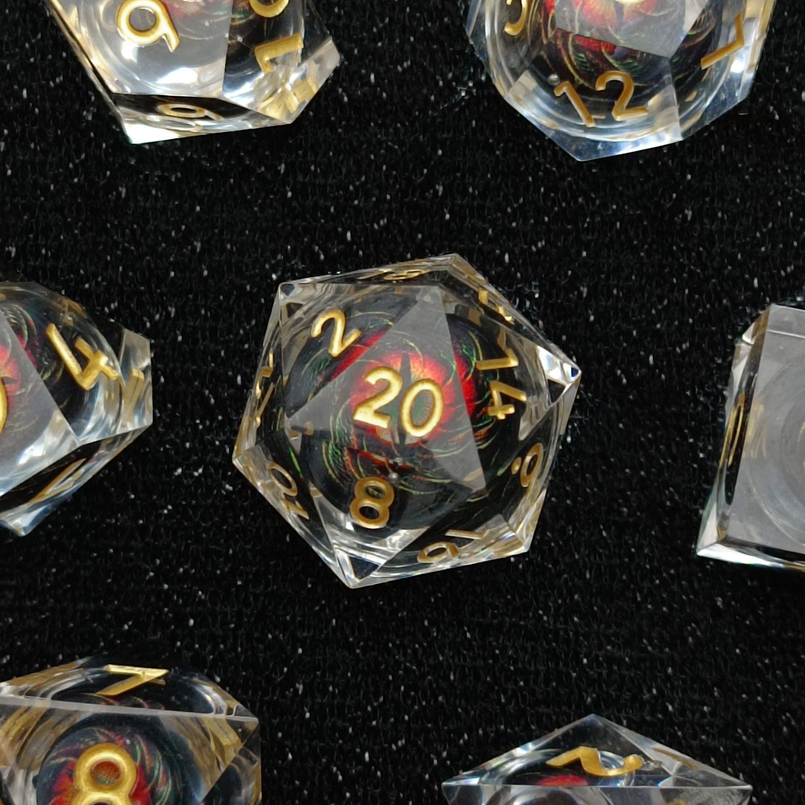 Colorful Troll Eyeball Polyhedral Dice RPG Team Teaching Tabletop Dice Accessories D&D Rolling Resin Dice
