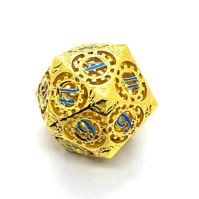 Wholesale Polyhedral Metal Gear Style Hollow Dice Set Zinc Alloy DND RPG Table Top Game Use