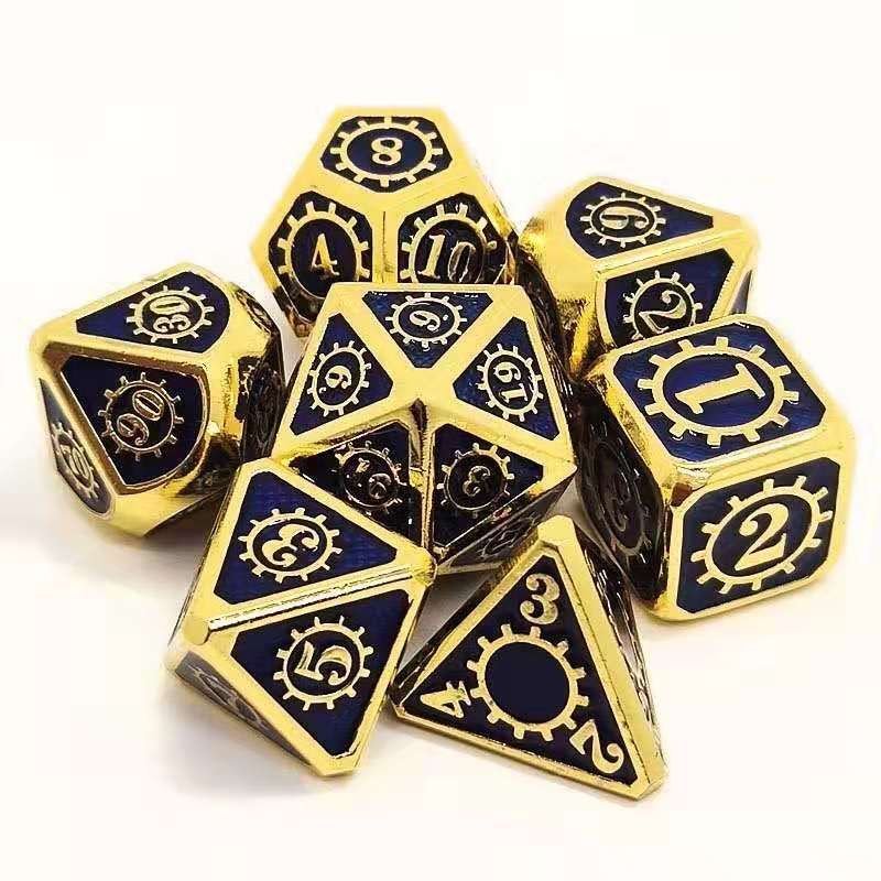 Wholesale Gear Metal Steampunk Dice DND Game Roleplaying Dice, Dungeons & Dragons RPG & Pathfinder Metal Dice Set