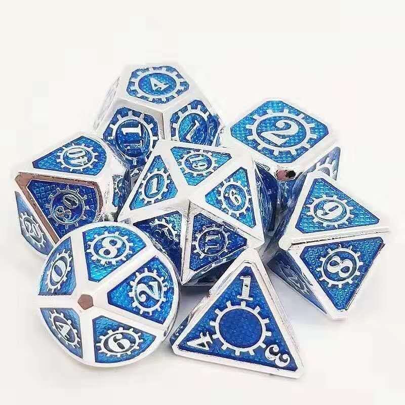 Wholesale Gear Metal Steampunk Dice DND Game Roleplaying Dice, Dungeons & Dragons RPG & Pathfinder Metal Dice Set