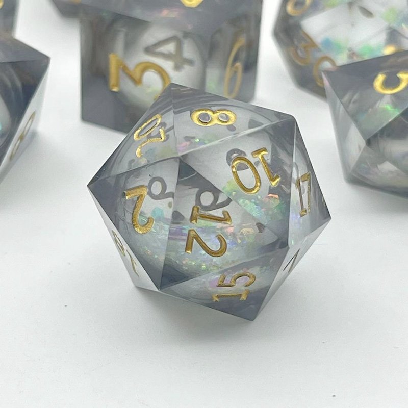 D20 giant 55MM liquid core dice DND RPG dungeon board game role-playing custom logo sharp moving eye dice