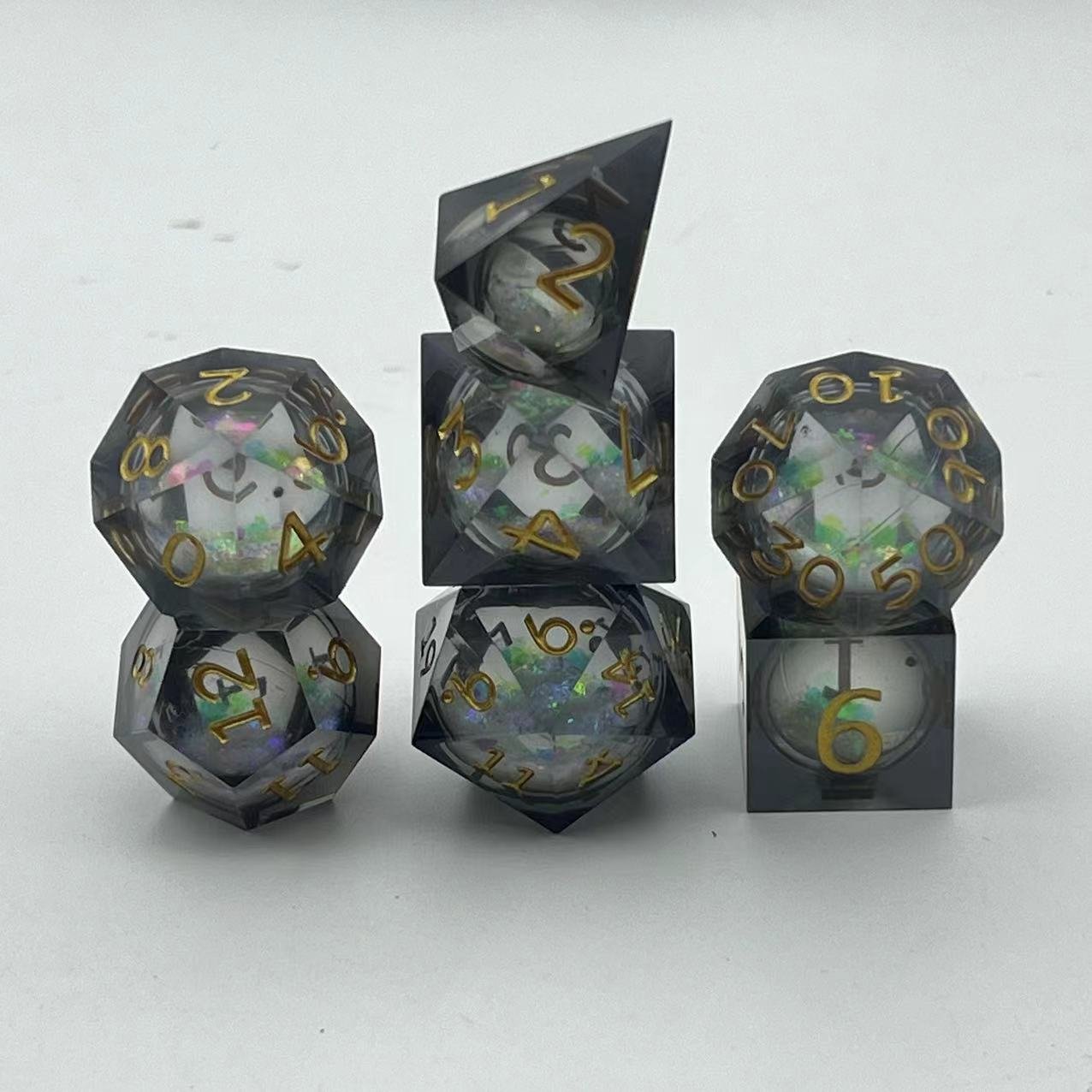 D20 giant 55MM liquid core dice DND RPG dungeon board game role-playing custom logo sharp moving eye dice