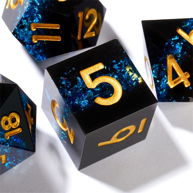Board game sharp edge dice polyhedron 7-piece set Dnd role-playing gift tabletop game resin Dnd dice