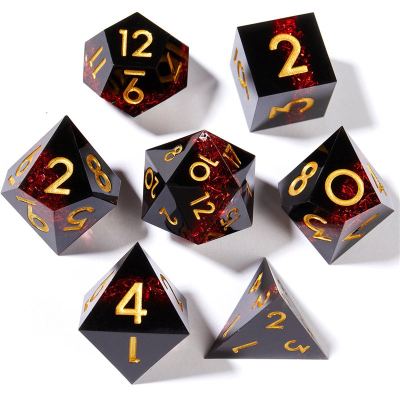 Board game sharp edge dice polyhedron 7-piece set Dnd role-playing gift tabletop game resin Dnd dice