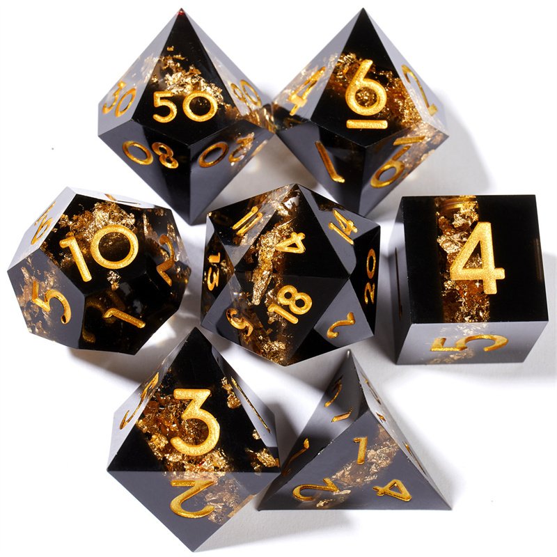 Board game sharp edge dice polyhedron 7-piece set Dnd role-playing gift tabletop game resin Dnd dice