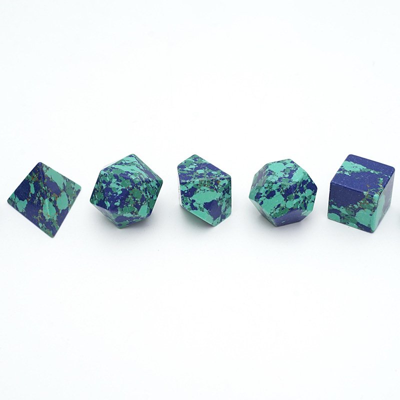 Artificial Blue Green Turquoise Gemstone Dice for Dungeons and Dragons RPG Board Game Polyhedral DND Blank Dice Set