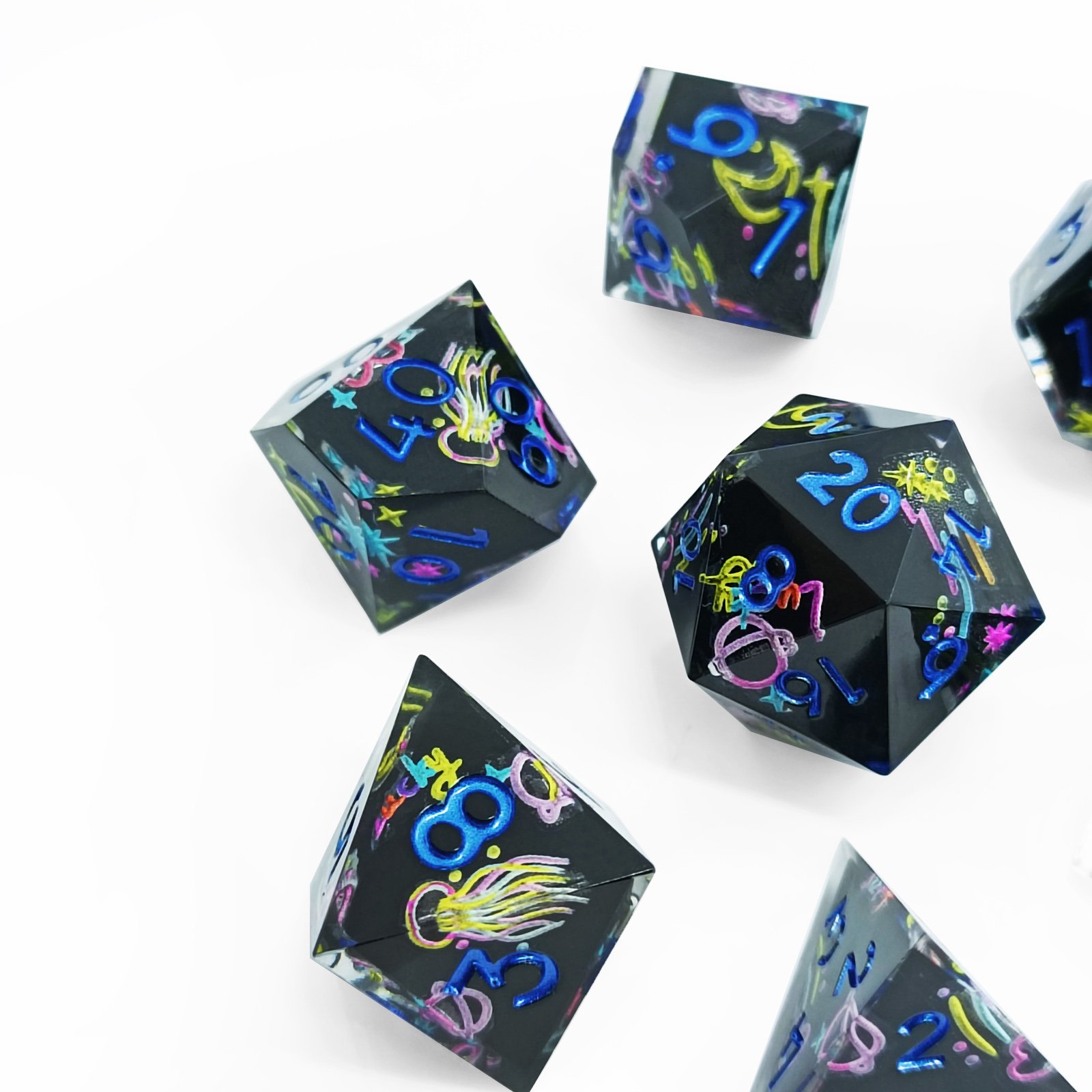 Star Elemental Polyhedral Dice in Dice RPG Team Teaching Magic Game Collecting dnd Resin Dice Set