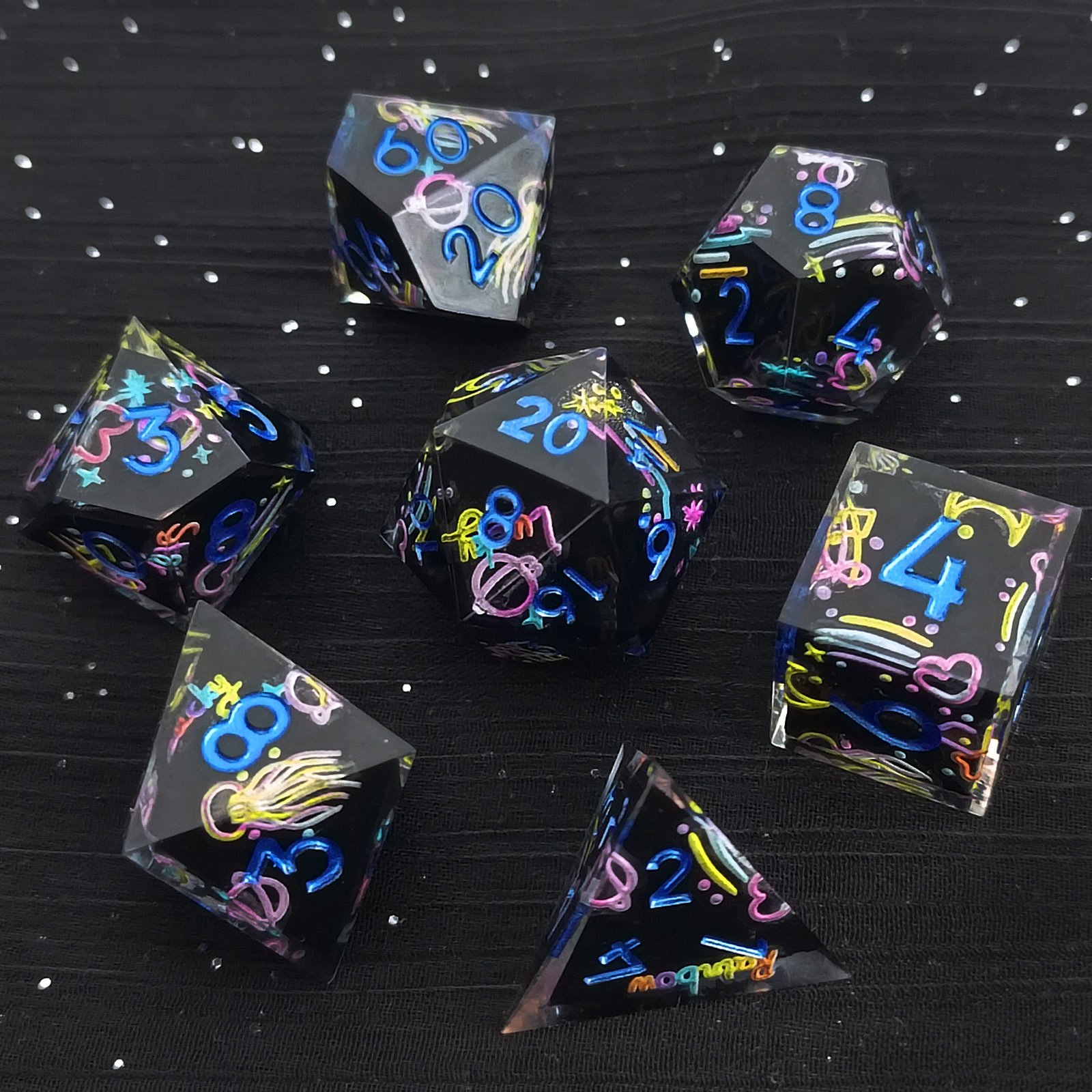 Star Elemental Polyhedral Dice in Dice RPG Team Teaching Magic Game Collecting dnd Resin Dice Set