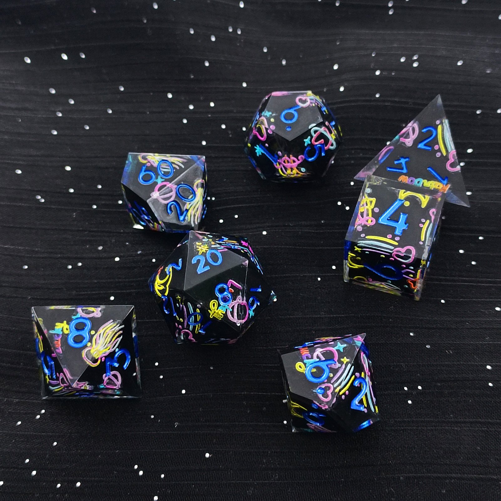 Star Elemental Polyhedral Dice in Dice RPG Team Teaching Magic Game Collecting dnd Resin Dice Set