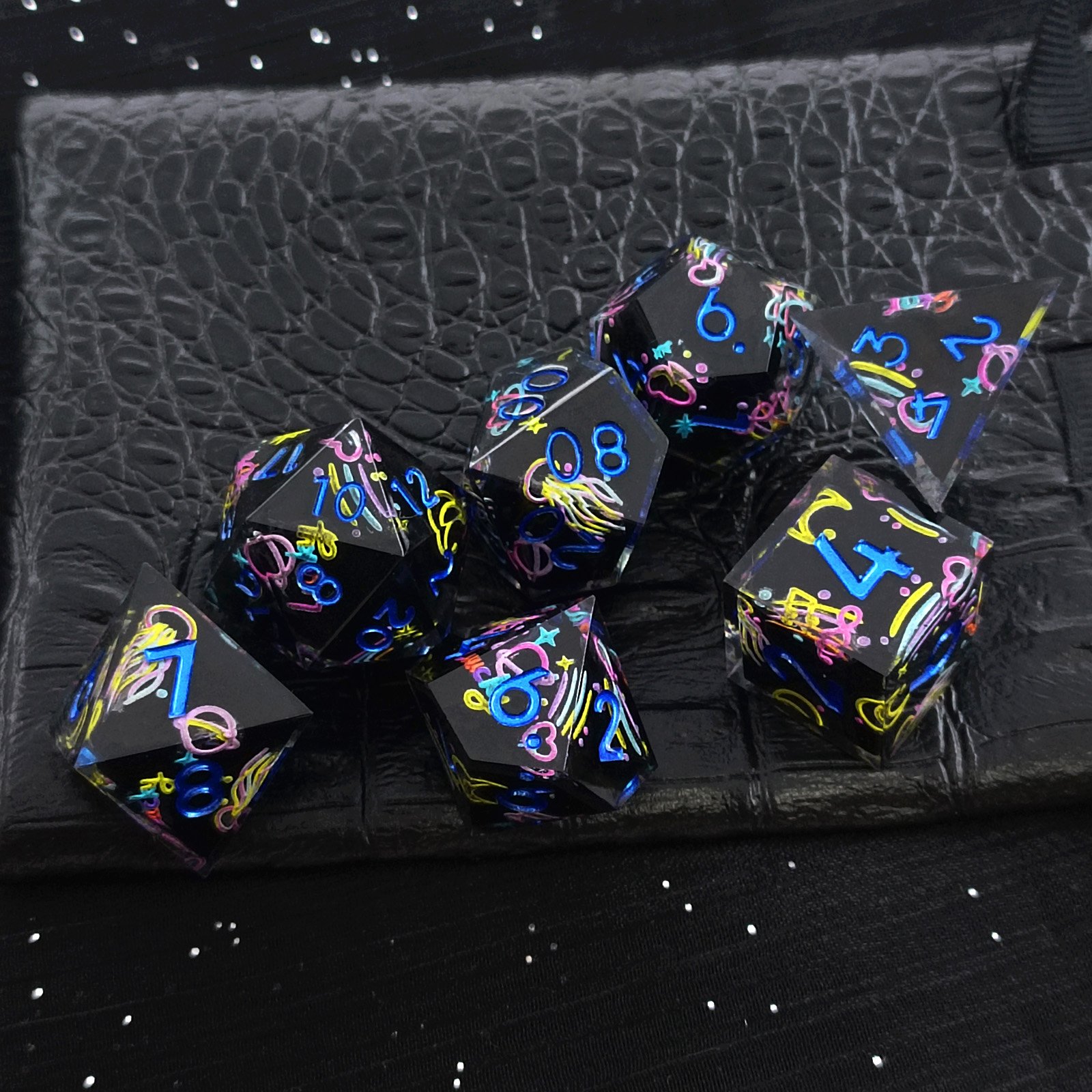 Star Elemental Polyhedral Dice in Dice RPG Team Teaching Magic Game Collecting dnd Resin Dice Set