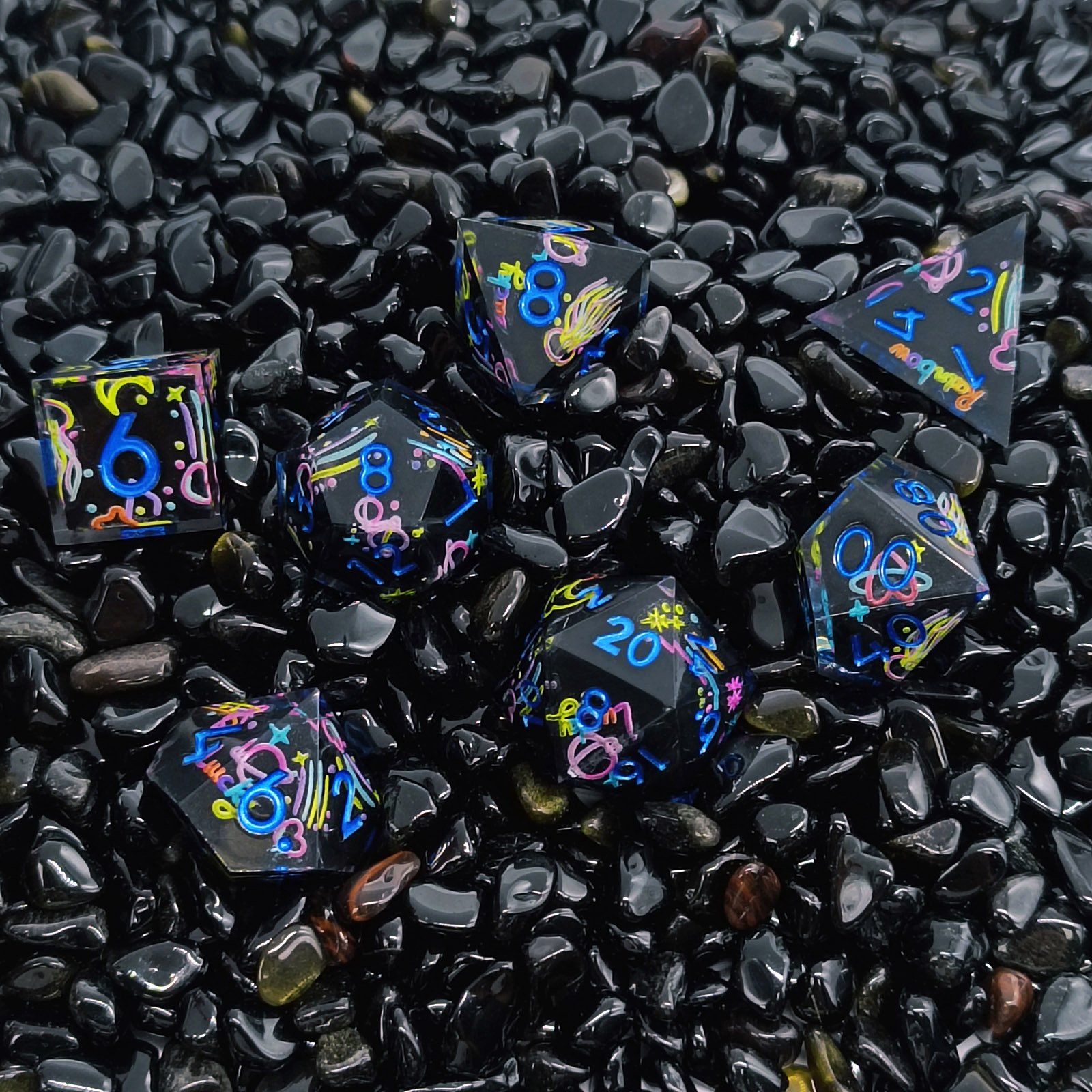 Star Elemental Polyhedral Dice in Dice RPG Team Teaching Magic Game Collecting dnd Resin Dice Set