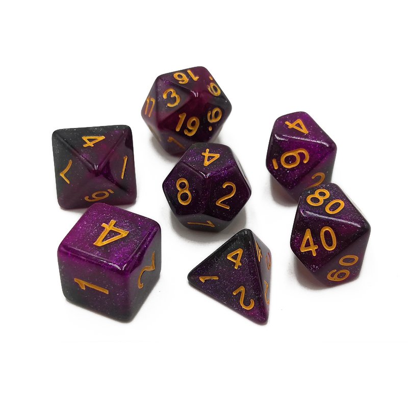 Dungeons and Dragons dice set custom polyhedral starry game dice