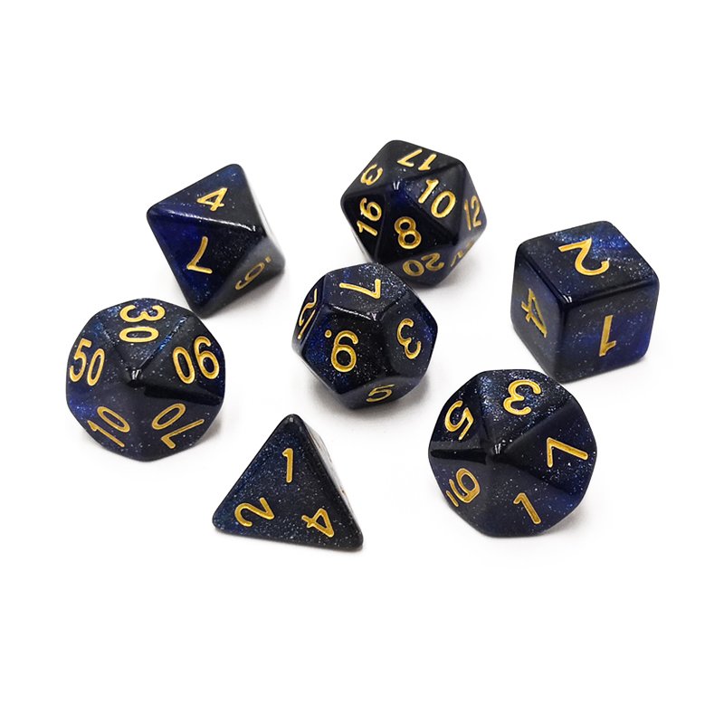 Dungeons and Dragons dice set custom polyhedral starry game dice