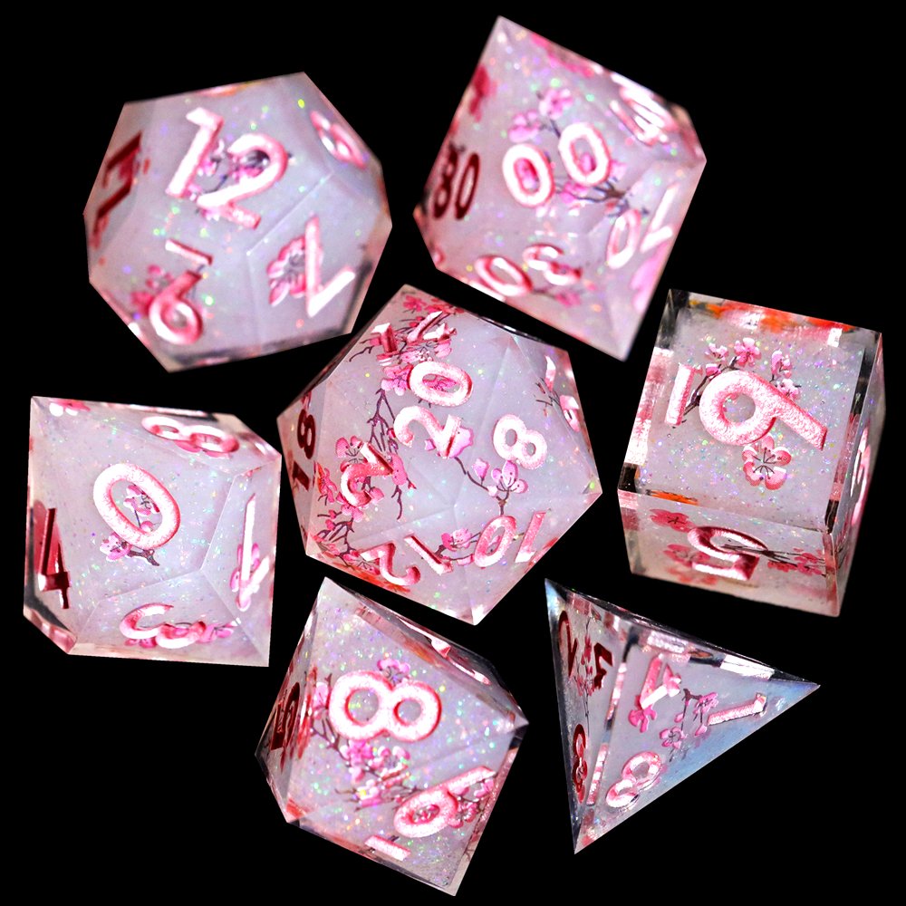 MINI PLANET DND Dice Set Polyhedral Layered Sticker Dice Wholesale Custom Resin Dice with Sharp Edges For RPG Dragon&Dungeon DND