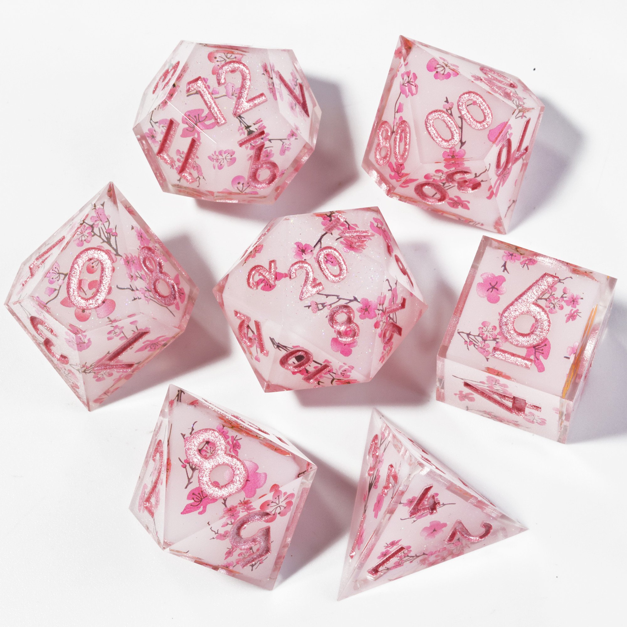 MINI PLANET DND Dice Set Polyhedral Layered Sticker Dice Wholesale Custom Resin Dice with Sharp Edges For RPG Dragon&Dungeon DND