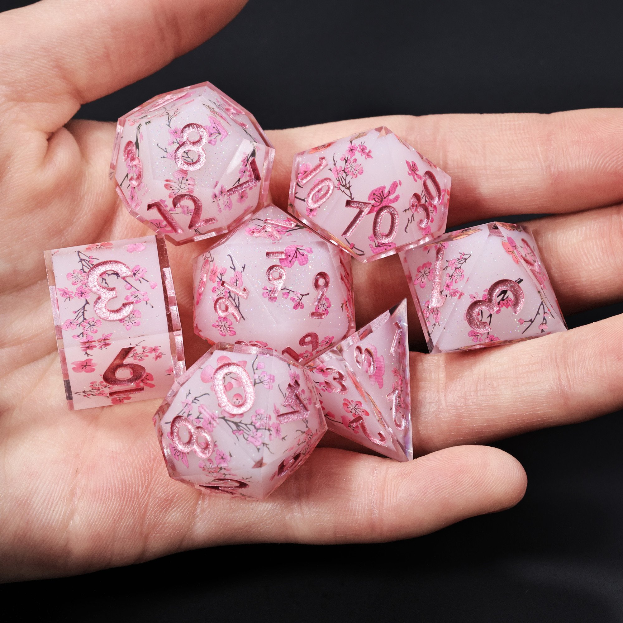 MINI PLANET DND Dice Set Polyhedral Layered Sticker Dice Wholesale Custom Resin Dice with Sharp Edges For RPG Dragon&Dungeon DND