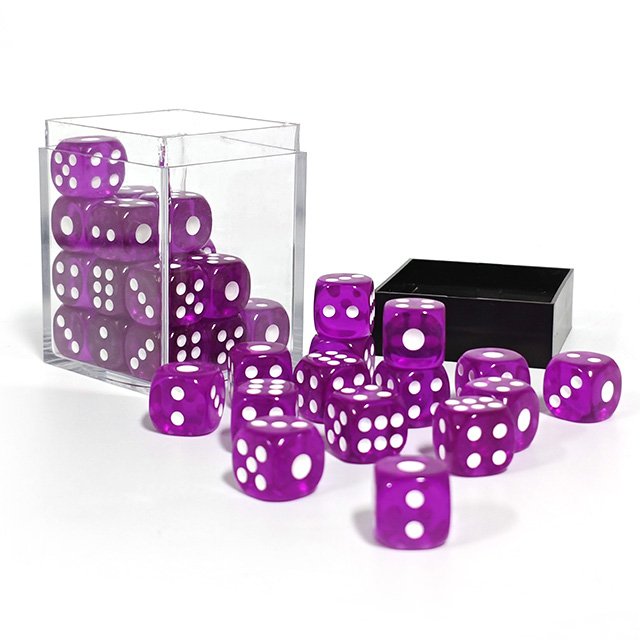 12 Mm D6 6 Sides Dice For Gambling Casinos Board Or Card Games Transparent Acrylic Dice
