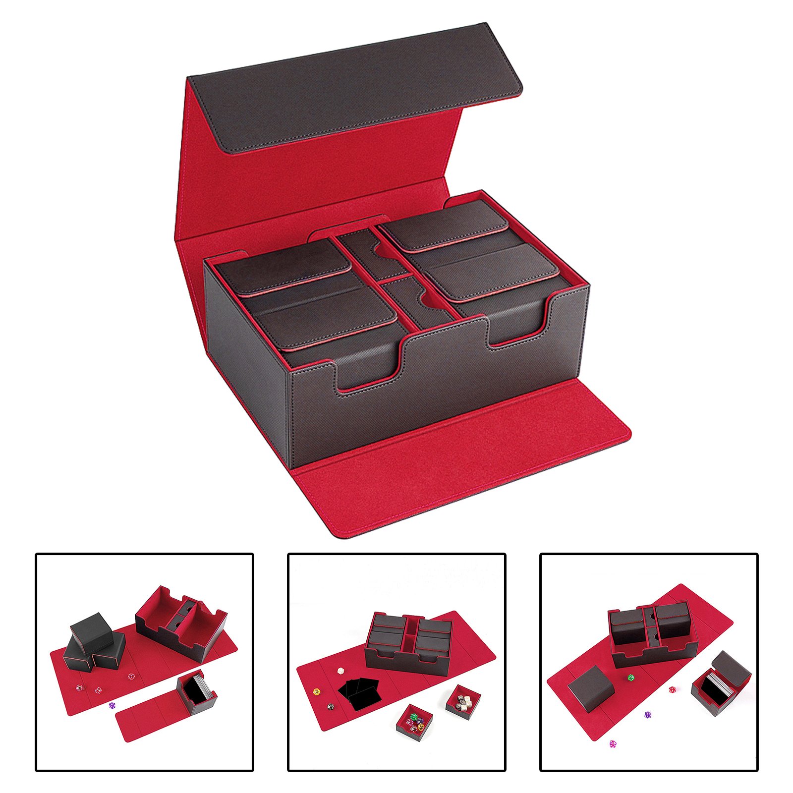 MIO 400+ pu Leather velvet Piece with a dice box pokemone Tcg Mtg Flashcards Pokmone Game storage deck box Set