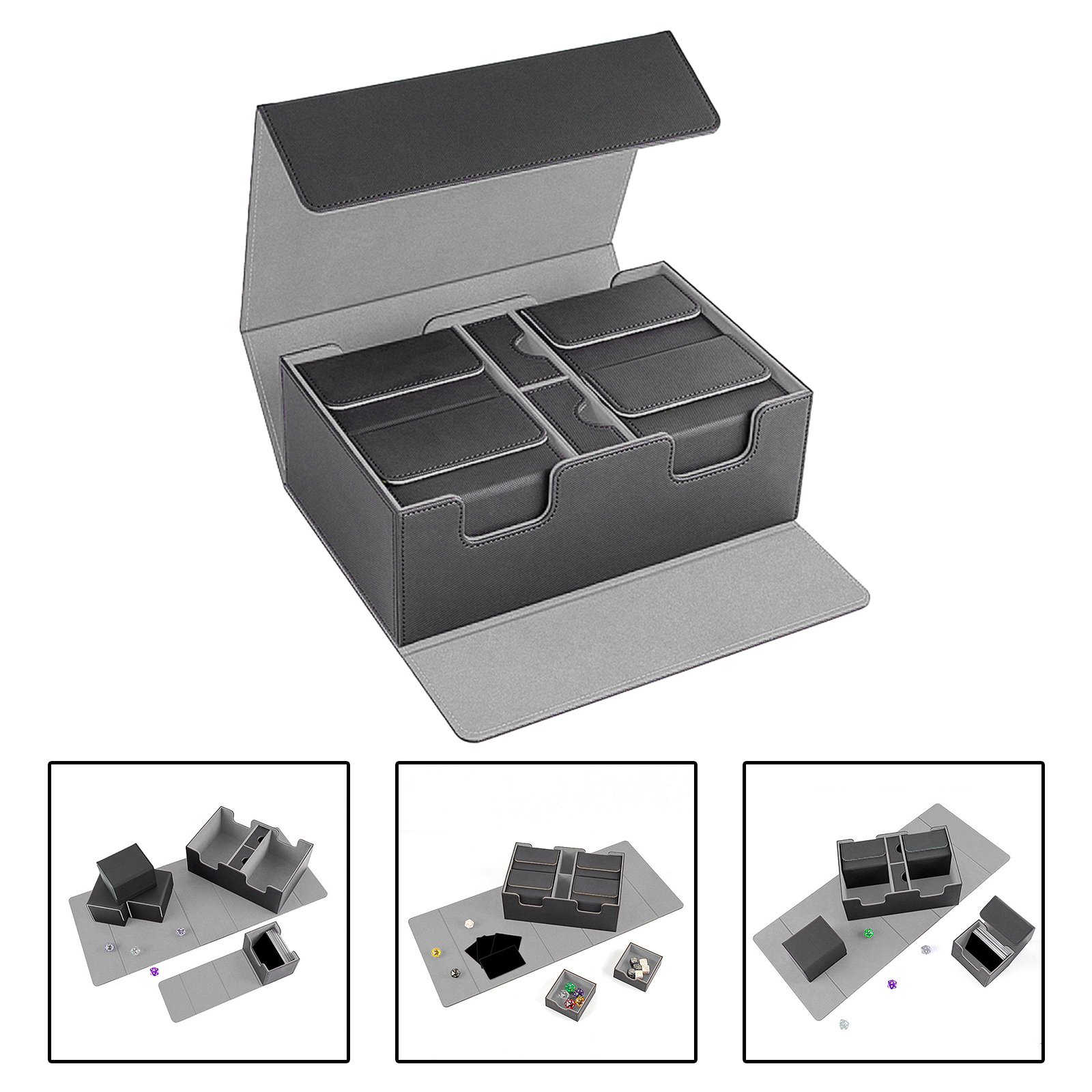 MIO 400+ pu Leather velvet Piece with a dice box pokemone Tcg Mtg Flashcards Pokmone Game storage deck box Set