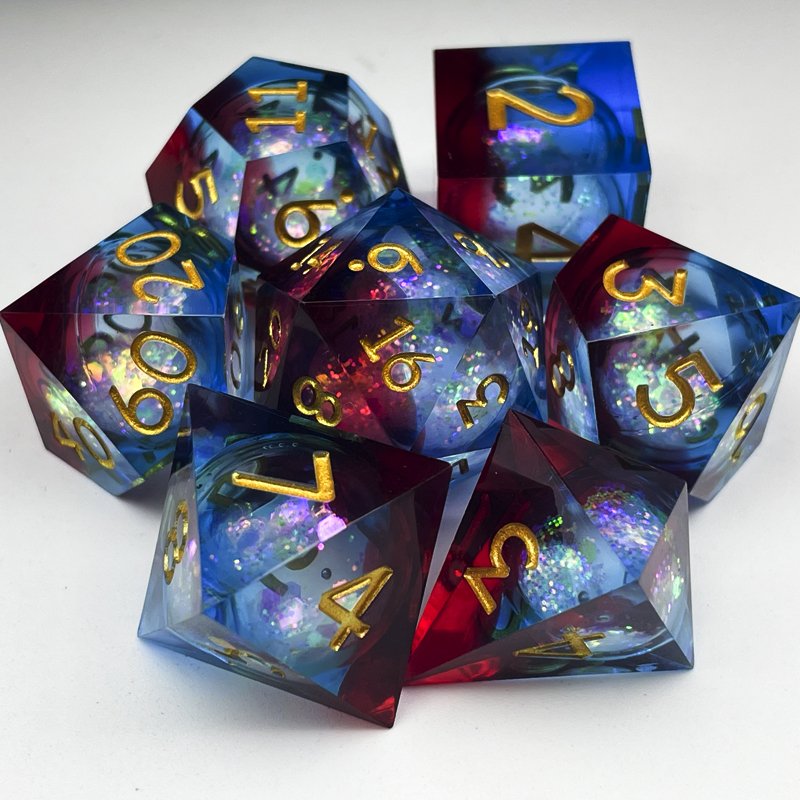 Newly designed liquid Core Quicksand dice set resin quicksand fills sharp edges D Dragon and dungeon dice games