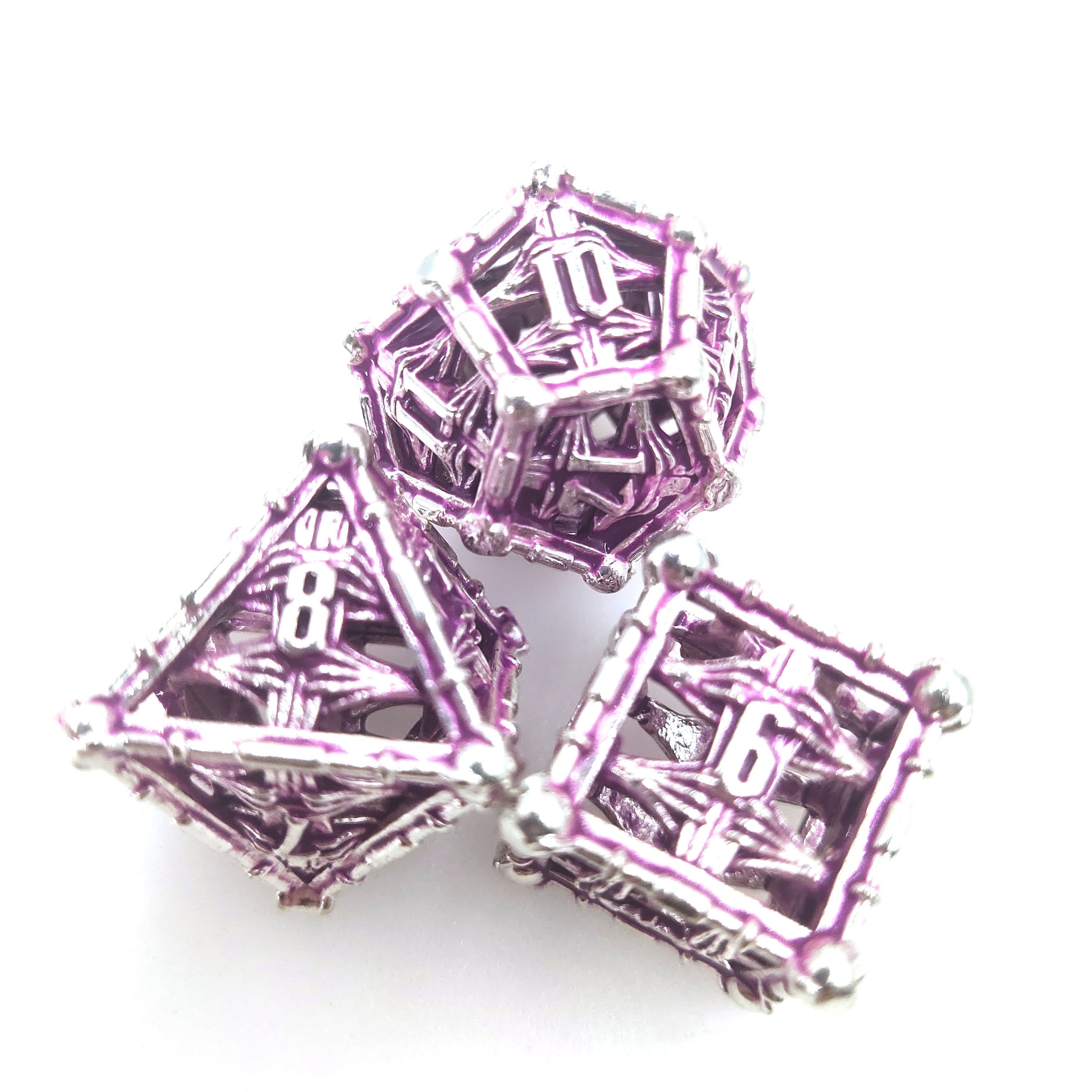 Dice Manufacturers Supplier Bone Polyhedral Hollow Metal Dice for DND Starfinder Games
