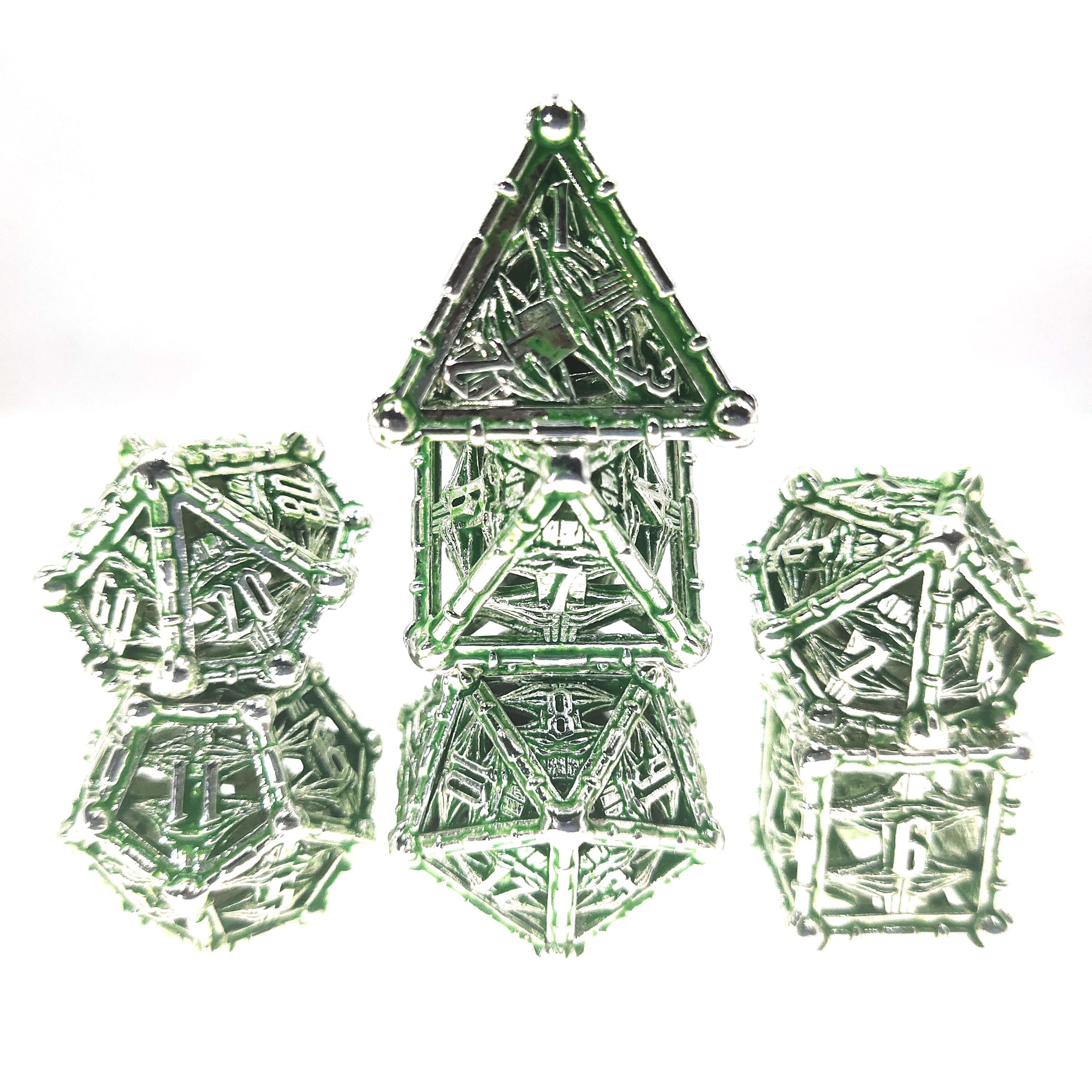 Dice Manufacturers Supplier Bone Polyhedral Hollow Metal Dice for DND Starfinder Games