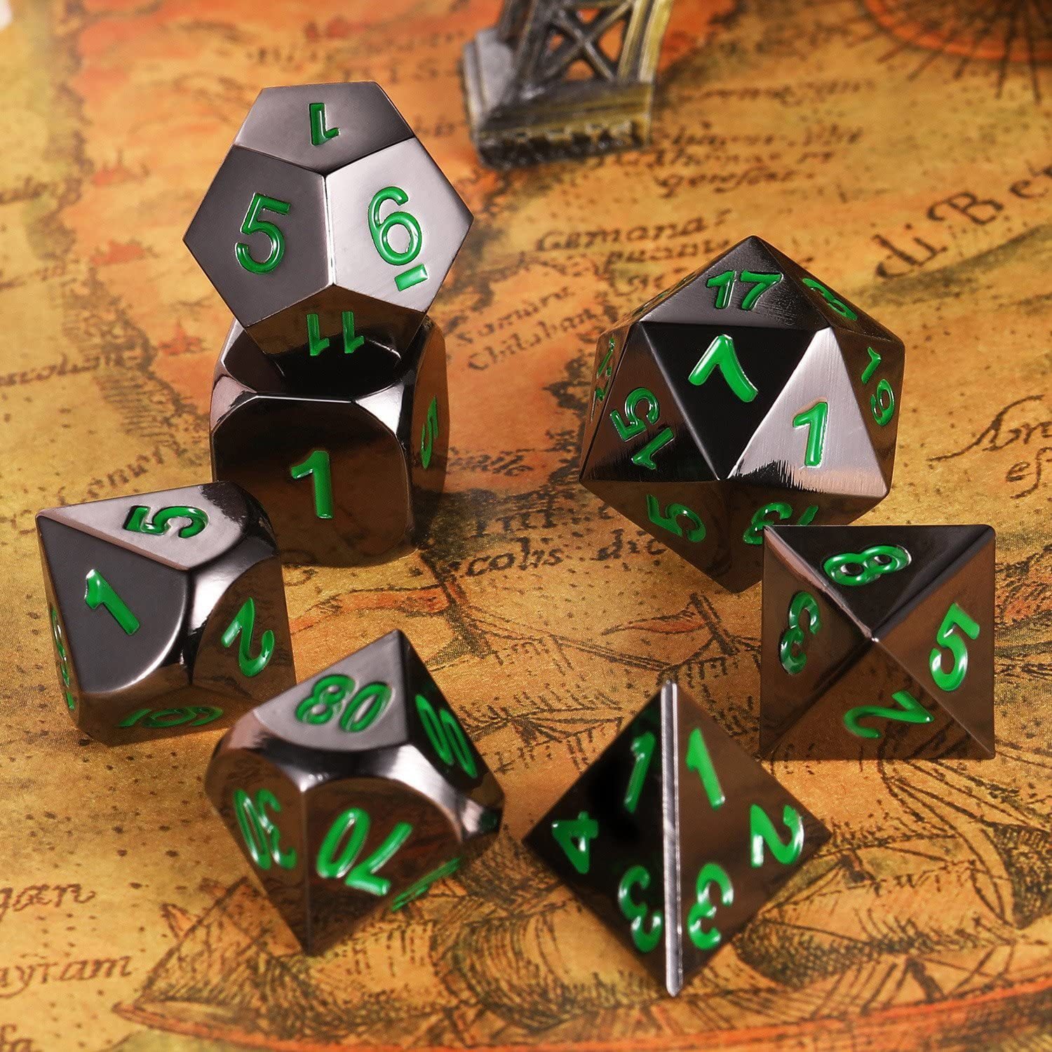 Metal Dnd Dice Set Zinc Alloy Solid Polyhedral Dice For Dungeons And Dragons D&d Role Playing Table Game