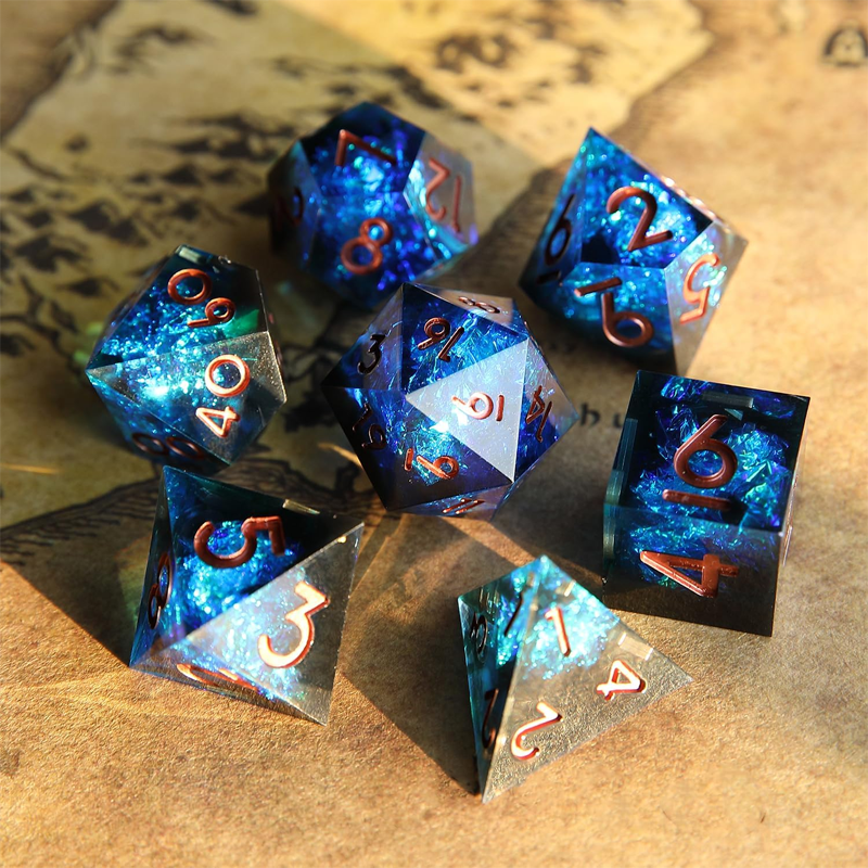 New right Angle sharp edge dice set TPRG board game polyhedral resin bone dice