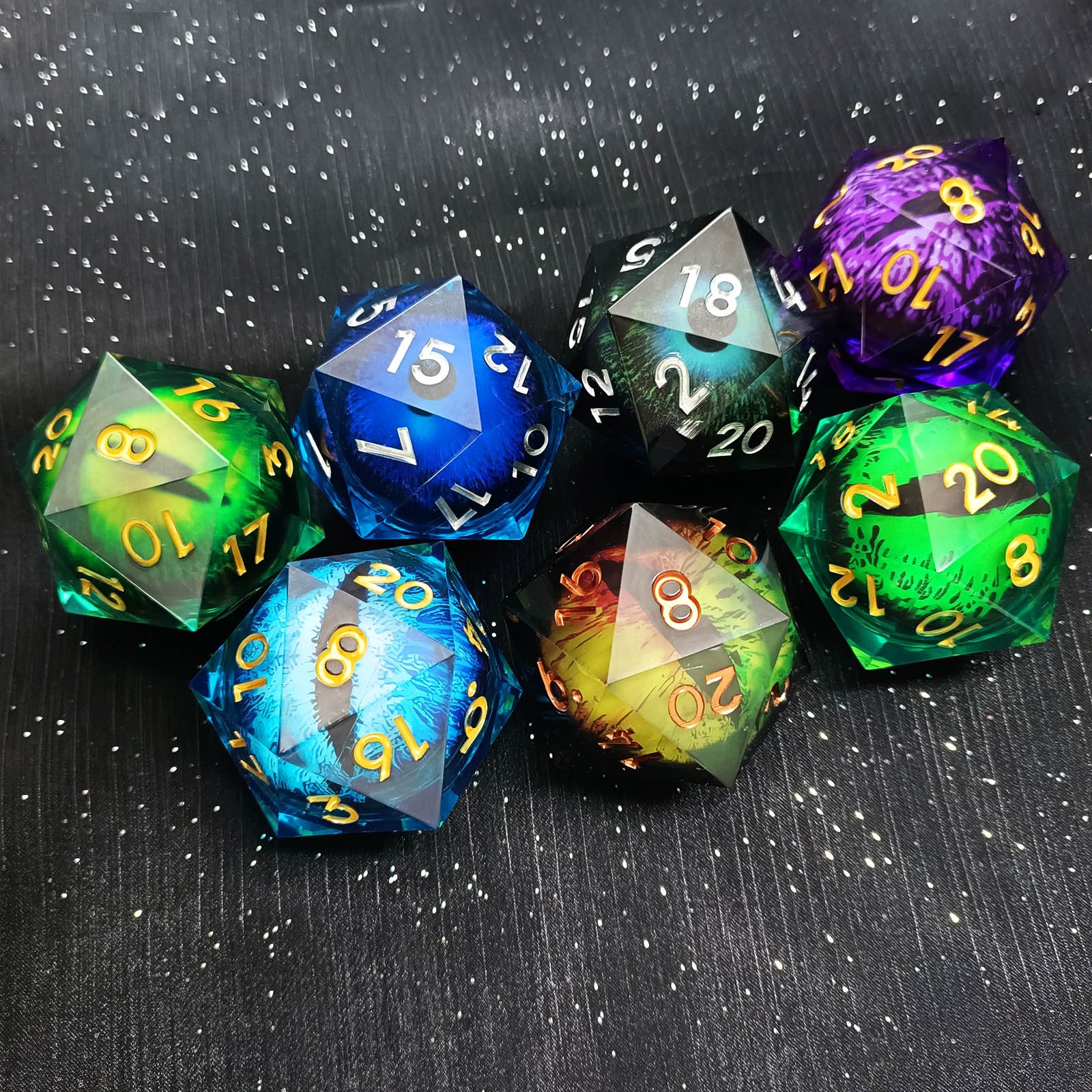 55MM Huge 20 Sided Moving Dragon's Eye Dice RPG Cthulhu Mythos Tabletop Game Accessory dnd Resin D20 Dice