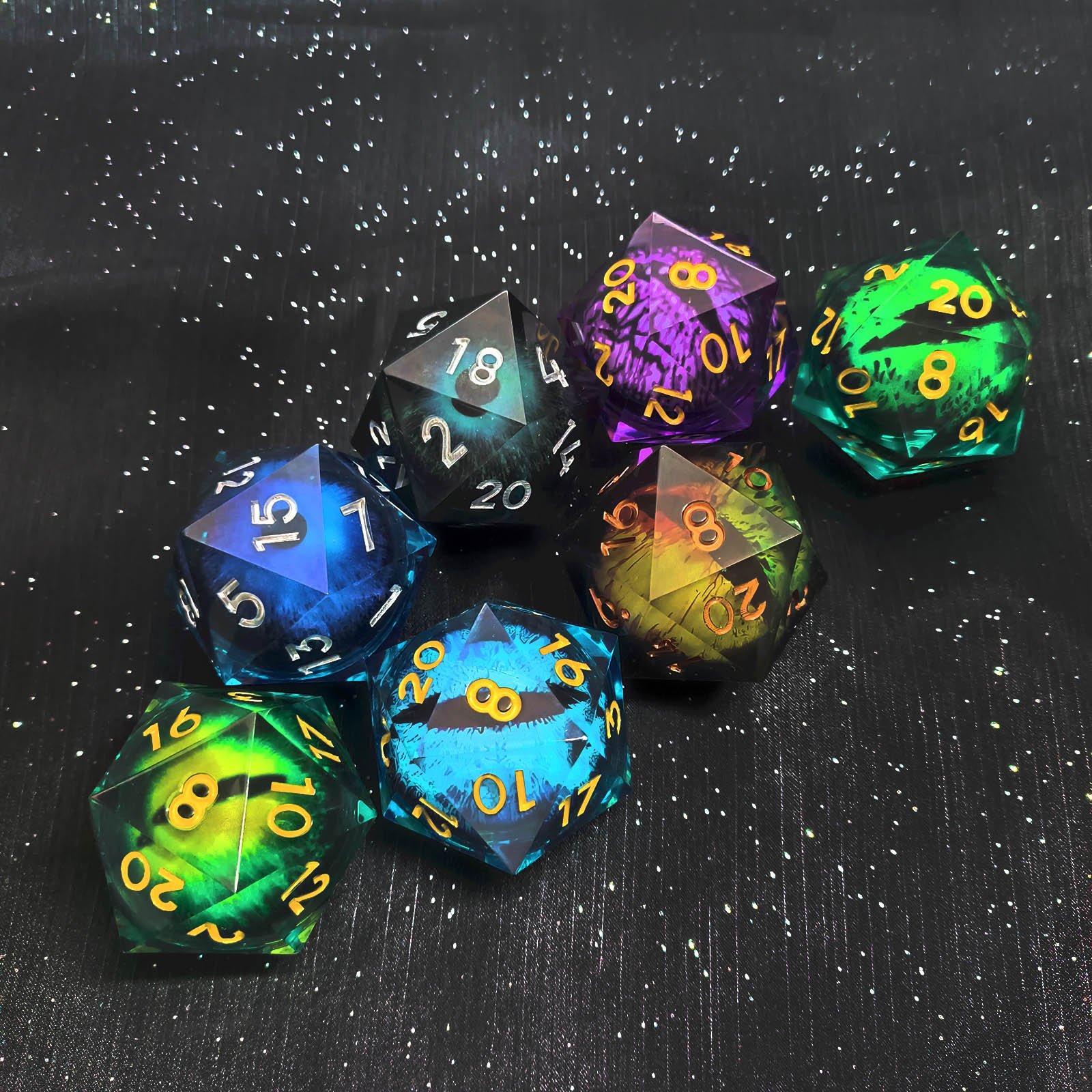 55MM Huge 20 Sided Moving Dragon's Eye Dice RPG Cthulhu Mythos Tabletop Game Accessory dnd Resin D20 Dice