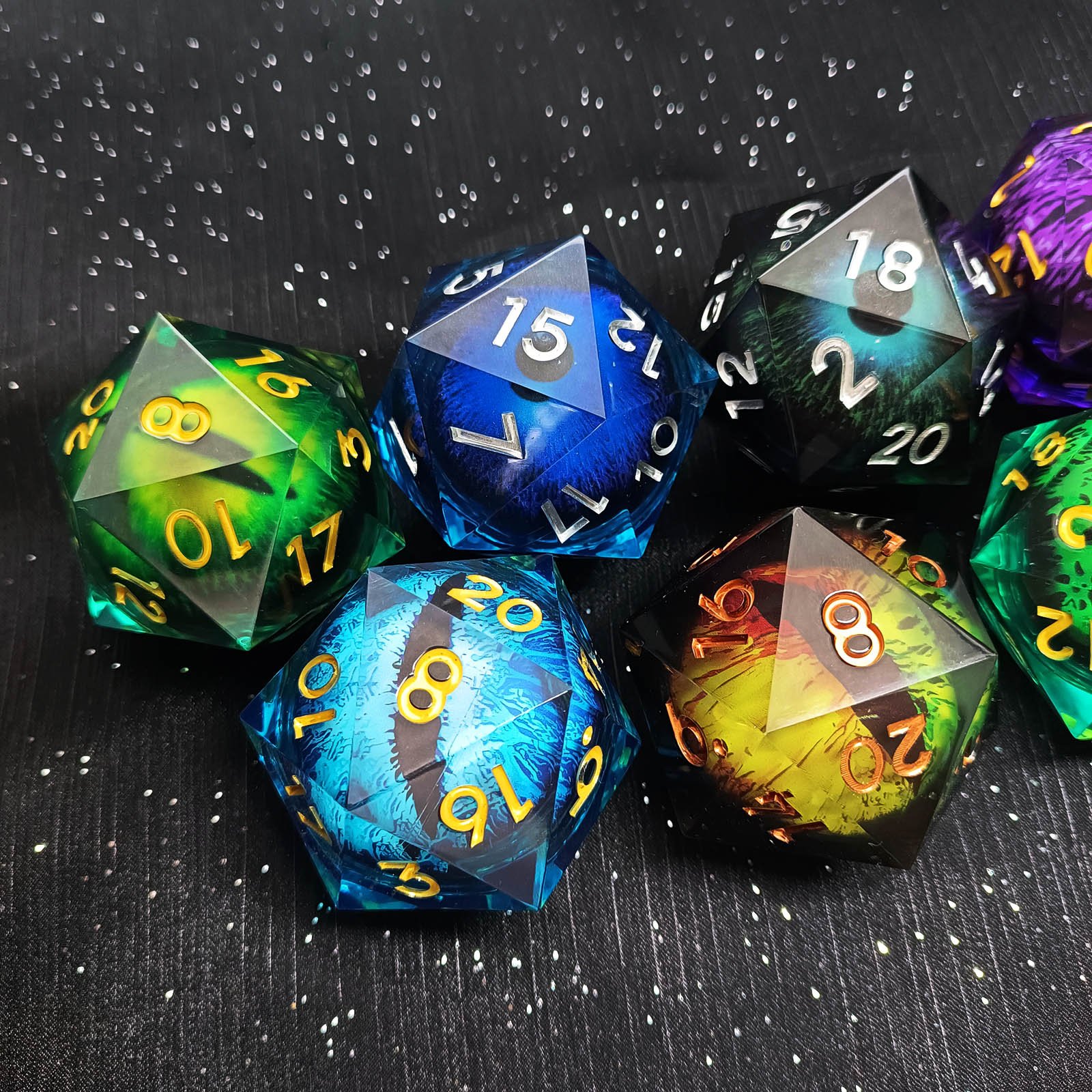 55MM Huge 20 Sided Moving Dragon's Eye Dice RPG Cthulhu Mythos Tabletop Game Accessory dnd Resin D20 Dice