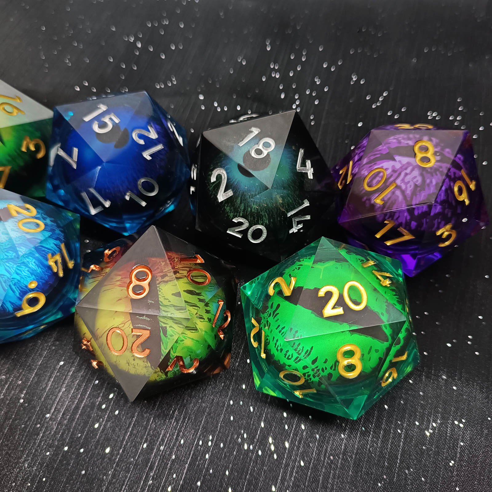 55MM Huge 20 Sided Moving Dragon's Eye Dice RPG Cthulhu Mythos Tabletop Game Accessory dnd Resin D20 Dice