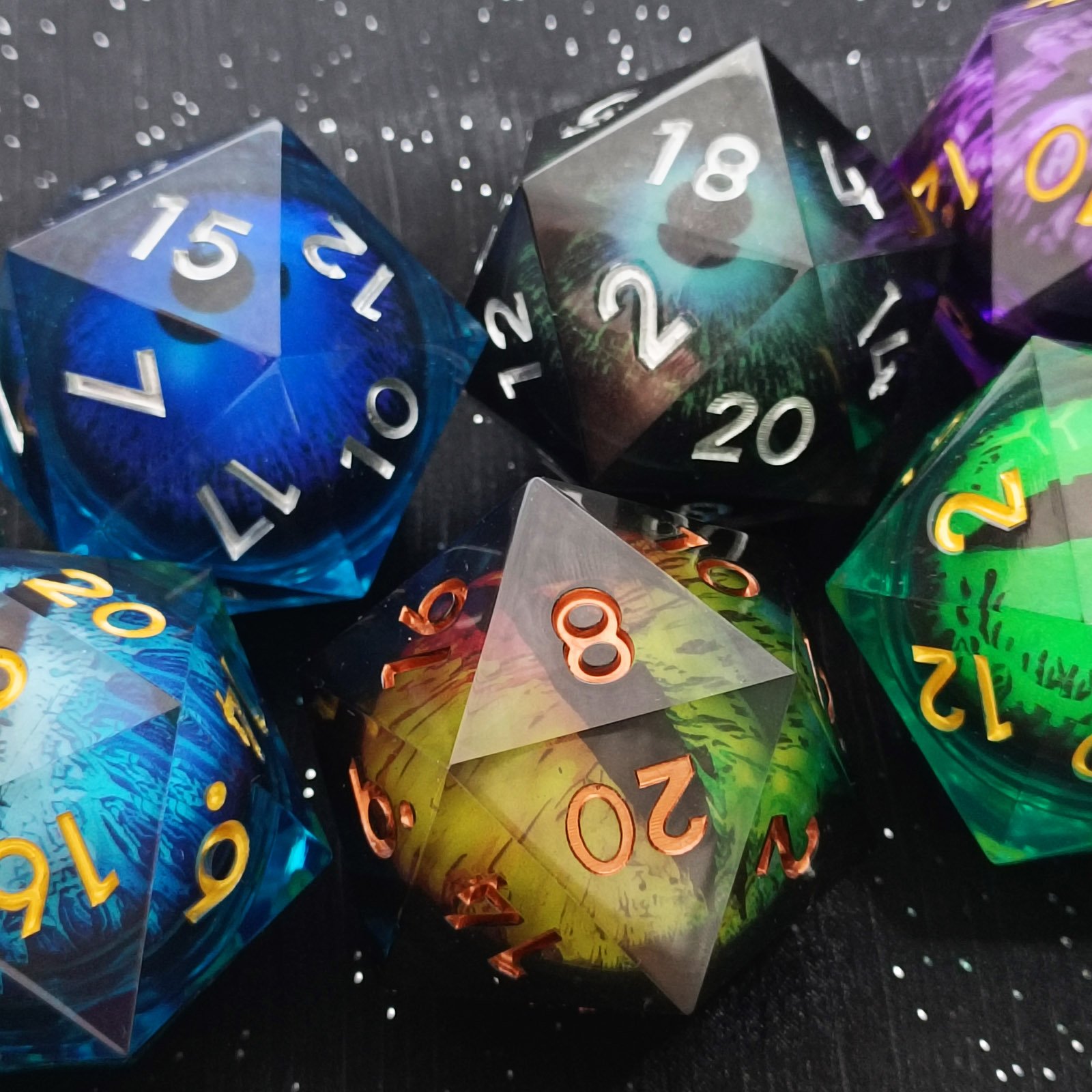 55MM Huge 20 Sided Moving Dragon's Eye Dice RPG Cthulhu Mythos Tabletop Game Accessory dnd Resin D20 Dice