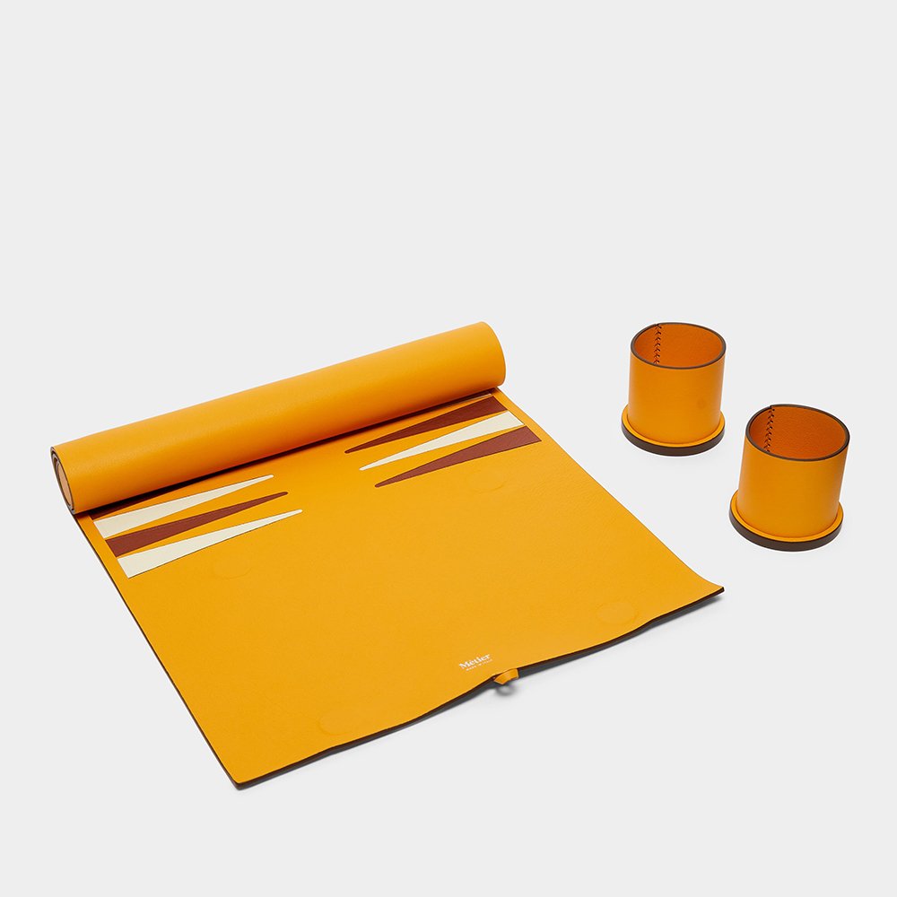 Leather Travel Backgammon Set Rolled up booard With Dice Cups