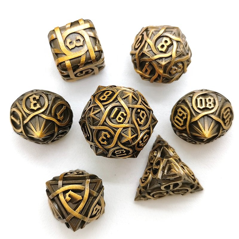 Polyhedral D10 D6 D20 metal Dice for Dungeon and Dragon RPG Board Gam