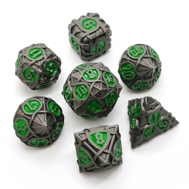 Polyhedral D10 D6 D20 metal Dice for Dungeon and Dragon RPG Board Gam