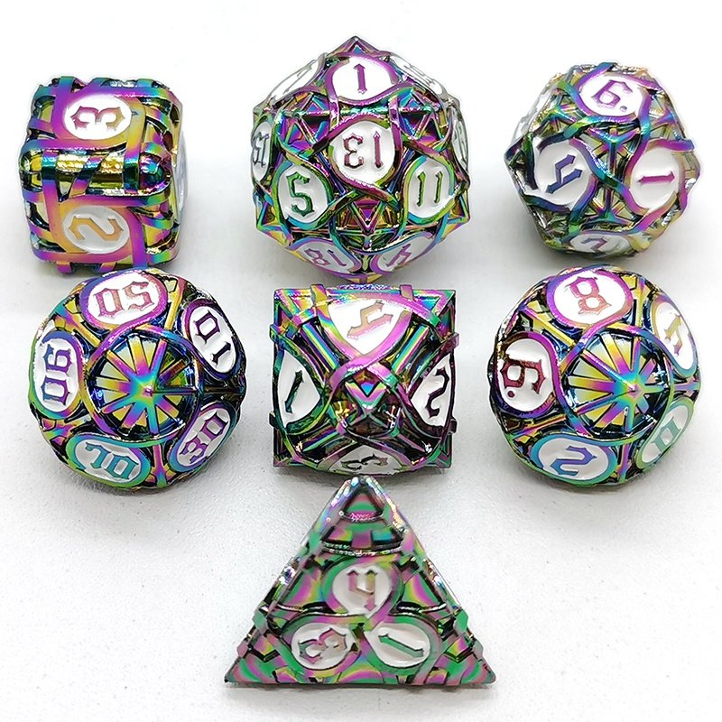 Polyhedral D10 D6 D20 metal Dice for Dungeon and Dragon RPG Board Gam