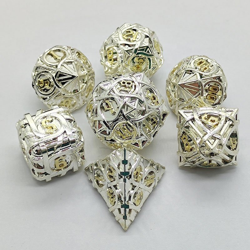 Polyhedral D10 D6 D20 metal Dice for Dungeon and Dragon RPG Board Gam