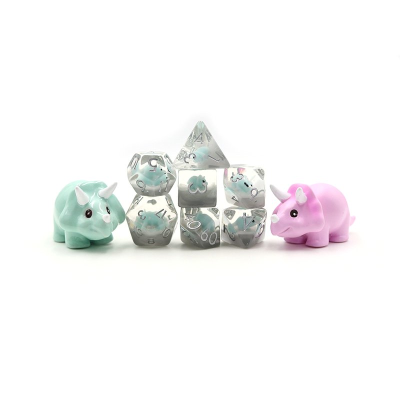 Wholesale High Quality Customized Resin cute color Dice Polyhedral DND Game Dice Set