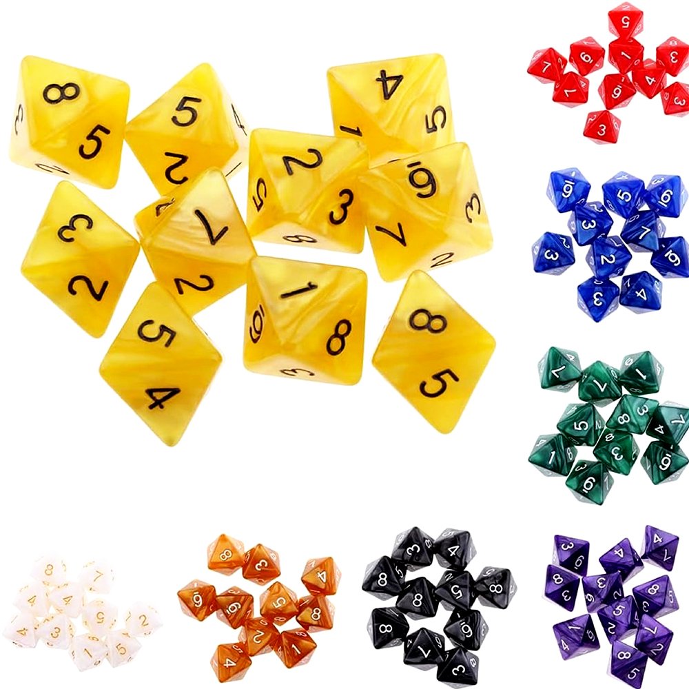 D8 Acrylic Dice Pearl Pattern Dice Game Polyhedral Custom Dice Board Game