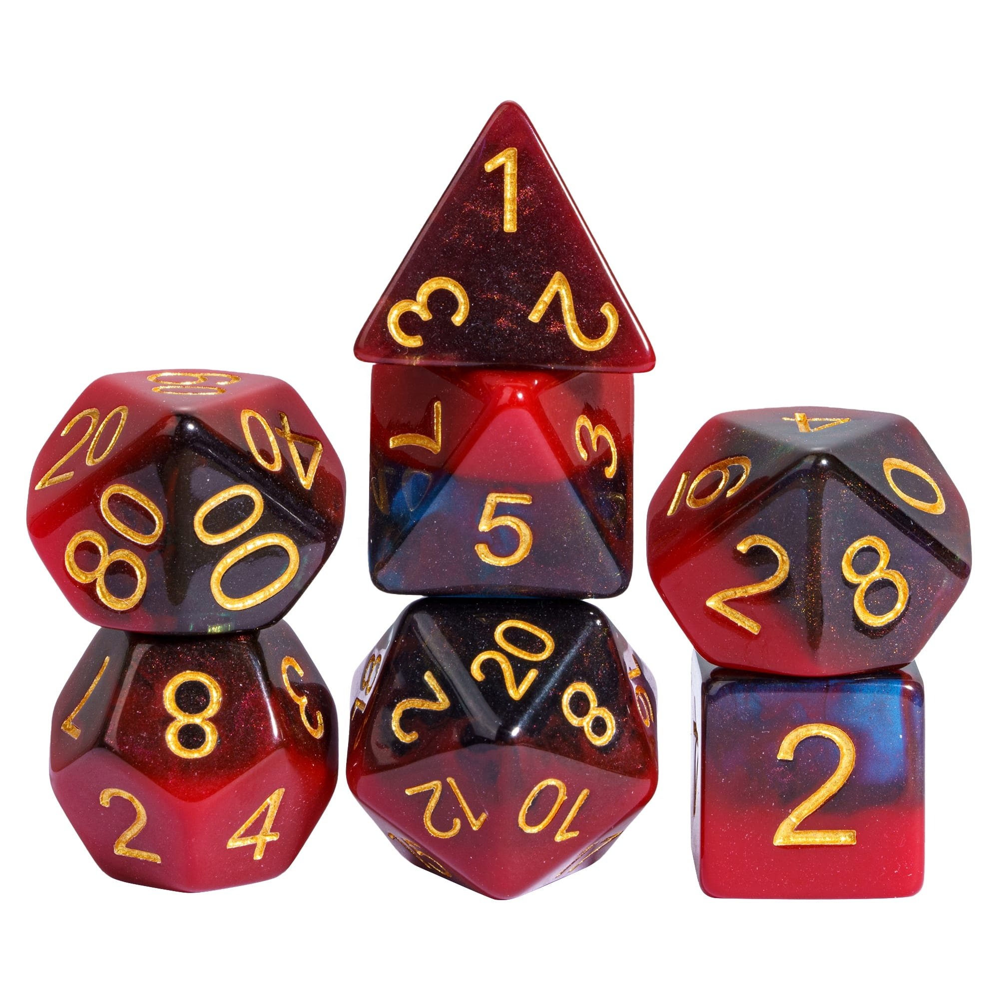 Udixi custom Mixed Two Color Glitter Dice Dungeons and Dragons DND role-playing game RPG board game resin Dice Set