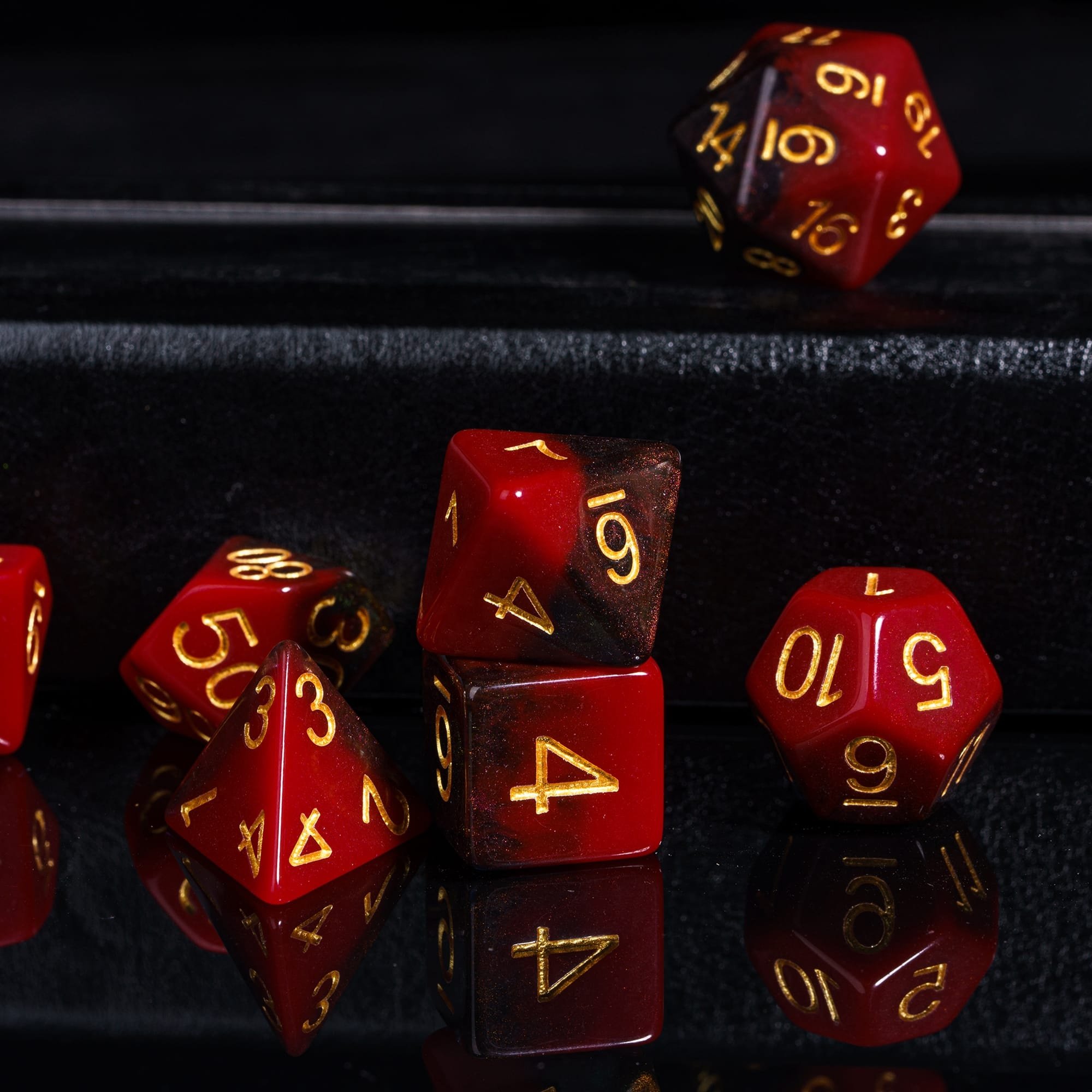 Udixi custom Mixed Two Color Glitter Dice Dungeons and Dragons DND role-playing game RPG board game resin Dice Set